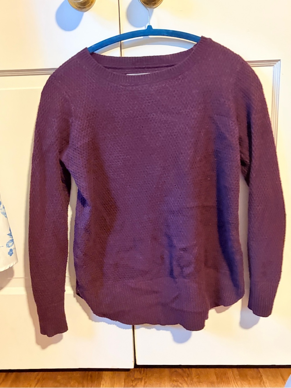 Plum Crewneck Lightweight Knit Sweater